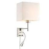 HomeFocus Swing Arm Bedside Reading Wall Lamp,LED Reading Swing...