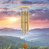 UpBlend Outdoors Wind Chimes for Outside - 29' Bronze Wind Chime...