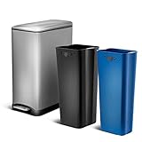 Home Zone Living 13 Gallon Kitchen Trash Can, Dual Removable...