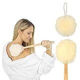 Vive Long Handle Loofah Back & Body Scrubber (Men & Women) -...