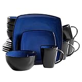 Gibson Soho Lounge Dinnerware set, Square, Blue