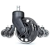 Replacement Office Chair Wheels for Carpet, Wood & Tile, Set of 5...