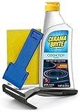 Cerama Bryte Combo Kit POW-R Grip, Scraper, Pad & Removes Tough...