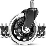Office Chair Wheels Replacement Rubber Chair casters for Hardwood...