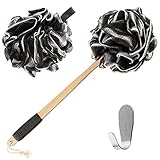 Loofah with Handle | Bamboo Charcoal Infused Loofah Back Scrubber...