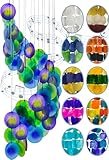 Bellaa 23332 Wind Chimes Peacock Capiz Sea Glass Shells Large 27...