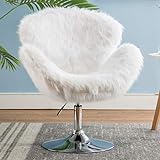 Hi&Yeah Comfy Faux Fur Cute Desk Chair no Wheels, Swivel Height...