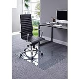 Premium Heavy Duty .25' Thick Tempered Glass Chair Mat, 36' x 46'...