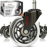 Office Chair Wheels Replacement Set - 3 Inch Desk Chair Casters...