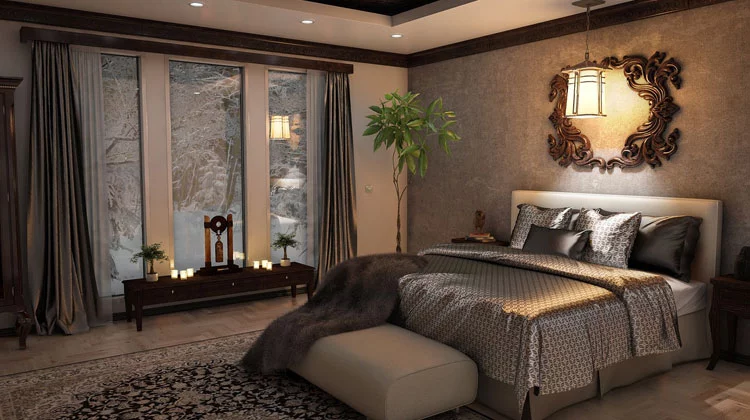 White Color Environment with Royal Accents White Color Environment with Royal Accents