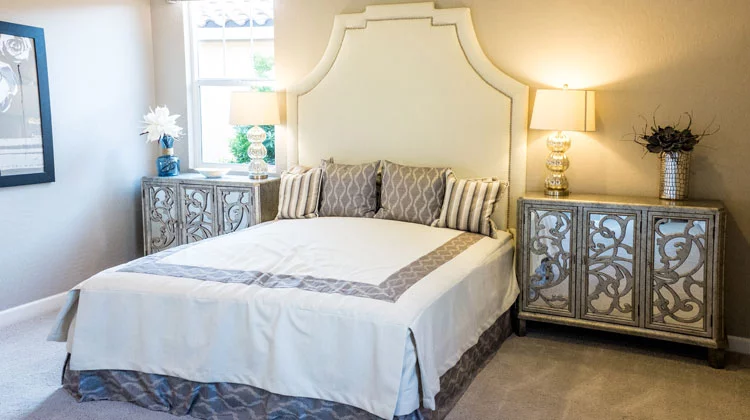 White and Grey Bedroom Interior