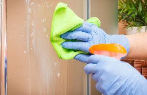 how to get hard water stains off glass shower doors 