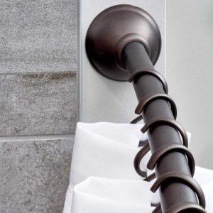 InterDesign Wall Mount Curved Steel Shower Curtain Rod