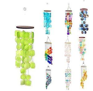 Bella Wind Chime, Colorful Capiz Shell Sea Glass Chime