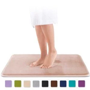 Genteele - Non Slip Absorbent Super Cozy Velvet Bathroom Rugs Carpet