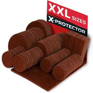 X-PROTECTOR Big Sizes Heavy Duty Felt Pads for Furniture Legs - Best Hardwood Floor Protectors