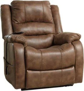 Ashley Yandel Contemporary Power Lift Oversized Recliner Saddle for Elderly, Dual Motor - Best power reclining sofa