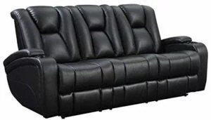 Delange Three Seater Reclining Power Sofa with Adjustable Headrests