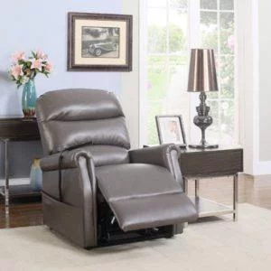 Divano Classic Plush Bonded Leather Power Lift Recliner