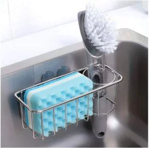 magnetic sponge holder for stainless steel sink caddy