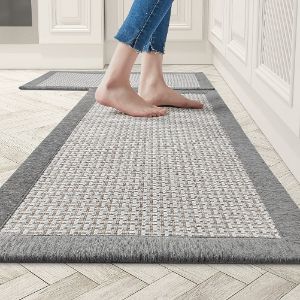 AMOAMI Non-Slip Twill Kitchen Area Rug