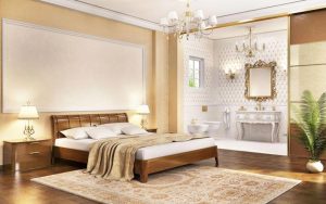 area-rug-with-Dark-Wooden-Floors-in-a-classic-style-bedroom