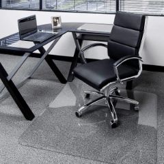 Clearly Innovative Thickest Tempered Glass Chair Mat with Beveled Edge