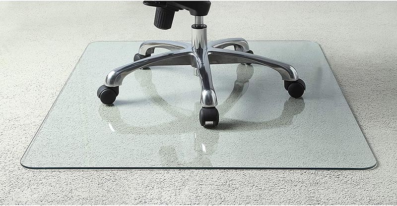 Lorell Tempered Glass 60" Chair Mat for Carpet