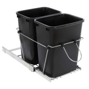 SUPER DEAL Under Counter Trash Can - Dual Compartment Pullout Recycling Bin