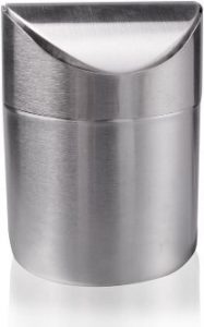 LoveInUSA Mini Table Trash Can Stainless Steel Countertop Garbage Bin