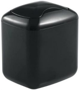 mDesign Plastic Mini Trash Can with Swing Lid for Countertop or Vanity Top