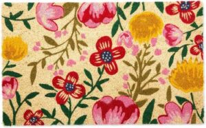DII Floral Design Collection Natural Coir Doormat