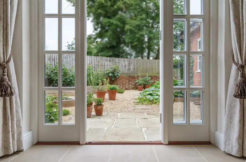 French-Door-With-Curtains-and-Garden-View